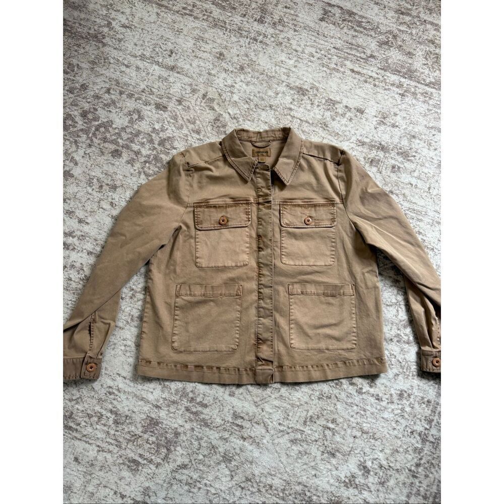 Goodthreads Men's Relaxed Chino Button Front Chore Jacket Camel Size XL NWOT